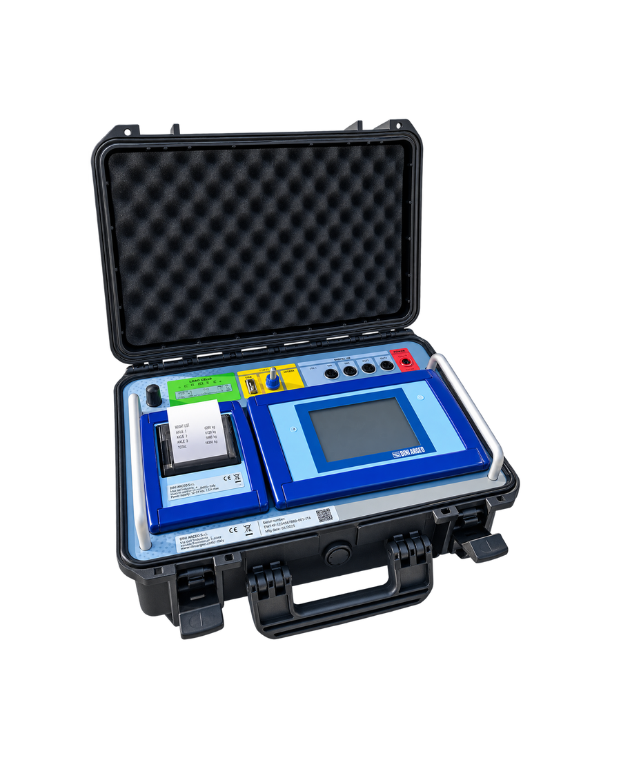 A high-voltage test and measurement device in a rugged black carrying case with foam lining, shown on a white background.