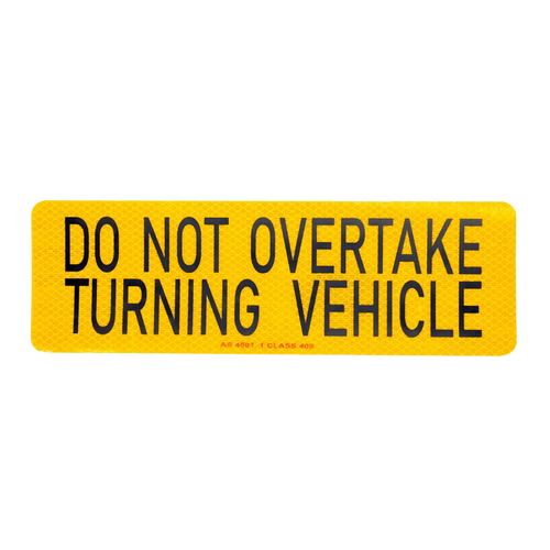 aussie traveller do not overtake turning vehicle sticker front